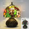Nueva Lámpara de Mesa Tiffany Estilo Retro Americano Sala de Estar Estudio Lámparas Artesanales de Vidrio de Colores Pantalla de Lámpara Lámpara de Mesa Americana