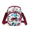 Bolso bandolera para mujer, moderno, de nailon estampado, pequeño bolso cuadrado para teléfono móvil, bolso de hombro para madre de mediana edad y anciana, monedero para llaves y monedas