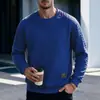 Tamanho Europeu Outono e Inverno Novo Comércio Exterior Slim-fit Gola Redonda Manga Longa Xadrez Quadrado Personalizado Estilo Europeu e Americano Camiseta Básica Casual Masculina