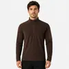 Sudadera deportiva de forro polar para hombre, con media cremallera y cuello alto, cálida y transpirable, de manga larga, para gimnasio y running en primavera y otoño