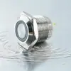 Impermeable IP67 16mm Cabeza Plana Reset con Luz de Anillo Botón Metálico 4 Pines Pines Cabeza Plana Cabeza Alta Auto-Bloqueo/Reset