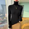 Suéter de Punto para Mujer de Primera Línea, Cuello Alto, Mezcla de Lana Otoño e Invierno, Ajustado, Color Sólido, Prendas de Punto para Llevar Debajo, Versátil