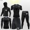 Pantalones Cortos de Atletismo Transpirables de Secado Rápido para Correr Transfronteriza Pantalones Ajustados Entrenamiento Deportivo Fitness Deportivo Examen Físico Juego de Cinco Piezas Alta Elasticidad Transpirable