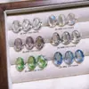 Arte de Uñas Transparente Montón de Caramelo de Roca Joyería de Diamantes Huevo de Paloma de Cristal Transparente Rectángulo Ángulo Recto Joyería de Arte para Uñas Terminada Bola de Diamante