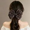 Pinza para el pelo con lazo floral estilo coreano para mujer, accesorio para el pelo para sujetar recogidos en la parte trasera de la cabeza, pinza de tiburón