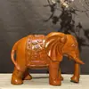 Adornos de Elefante de Madera Maciza, Elefantes Absorbentes de Agua Macho y Hembra, Talla en Madera de Ébano Negro, un Par de Elefantes de Fortuna y Riqueza para Decoración del Hogar en la Sala de Estar