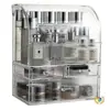 Caja de Almacenamiento para Cosméticos Escritorio Tocador A Prueba de Polvo Gran Capacidad Hogar Productos para el Cuidado de la Piel Lipstick Mascarilla Caja de Almacenamiento de Plástico