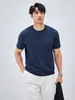 Algodão mercerizado de alta gramatura (270g) com amina líquida, com bom caimento e amigável à pele, camiseta masculina de manga curta, verão 2026, cor sólida, versátil, antibacteriana, toque fresco