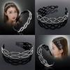 Diadema elegante con horquilla torcida, borde ancho, sencilla y dulce, con horquilla dentada, para mujer, lavable, antideslizante, accesorios para la cabeza