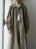 Gabardina de Lino de Longitud Media de Moda Minimalista Ropa de Abrigo para Mujer 2026 Nuevas Llegadas Primavera/Otoño Petite Ligero Abrigo Oversize