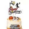 Adorno para Pastel de Baloncesto Estilo Deportivo Yuehao Papel Brillante Insertar Decoración para Fiesta de Cumpleaños de Niños Suministros Tarjeta Insertable para Hornear