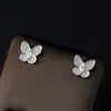 Pendientes de Mariposa con Baño de Cobre de Oro Real de 18 Quilates y Plata, Micro-Pavimentados con Circonita, Pendientes y Joyería de Pendientes de Lujo Accesible, como de Hada