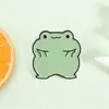 Broche de Rana de Dibujos Animados Lindo con Gesto, Insignia Divertida de Emoji, Pin Decorativo Creativo para Ropa y Mochilas
