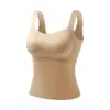 Chaleco ajustado, sin costuras, cálido, con almohadillas en el pecho para mujer, capa base invisible ligera tipo nube para otoño e invierno 8096