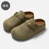 Zapatos Birkenstock Mujer Verano Exterior Suela Suave Antideslizante Sandalias Planas Moda Simple Punta Cerrada Slip-On Sandalias Casuales