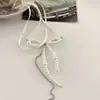 Collar de Doble Capa con Cadena de Perlas, Borla y Lazo, Moderno y Elegante, Cadena para Clavícula, Joyería de Lujo Ligero y de Alta Gama para Mujeres