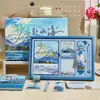 Set de Cuadernos Estilo Retro Pintura al Óleo, Caja de Regalo, Cuaderno Vintage Estilo Chino para Estudiantes, Regalo Cultural y Creativo