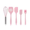 Utensílios de Cozinha de Silicone Conjunto de 5 Peças Utensílios de Cozinha Espátula de Silicone Raspador Pincel Batedor de Ovos Conjunto de 5 Peças de Utensílios de Cozinha de Silicone