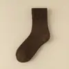 Calcetines Zhuji para Niñas en Otoño e Invierno Calcetines Gruesos con Felpa Adicional para Mujer Calcetines Cálidos de Media Pantorrilla Invierno Sencillos de Color Puro Calcetines para Mujer