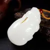 Jade Afegão Natural Olho de Gato Jade Verde-Branco Porco da Fortuna Pixiu Peça de Mão Topázio Milho Sapo Dourado Brinquedo de Repolho
