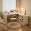 Escritorio de esquina para computadora, escritorio para estudio en casa, estantería para habitación de niñas, tocador, estantería, escritorio de esquina integrado en forma de L