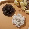 Estilo suave multi-capa malla plisada floral camelia DIY pinza de garra versátil pasador accesorio para el cabello broche accesorio para la ropa