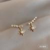 Brincos de Pérola da Moda, Femininos, Versáteis, Emagrecedores, Retrô, Sofisticados, Brincos Geométricos com Agulha de Prata Incrustados com Diamantes, Venda por Atacado de Brincos
