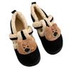 Zapatos de Algodón Cálidos para Mujer de Invierno, Estilo Retro con Bloques de Color, Forma de Oso Divertida, Felpa, Fáciles de Poner, Estilo Birkenstock, Lindos