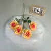 Floristería de Simulación de Boda Naranja Material de Flores Naranja Naranja Tema Arreglo de Lugar de Boda Hotel Arreglo de Flores de Plástico