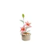 Nuevo adorno de maceta de flor de lirio de ganchillo, flor artificial linda de hilo, adecuado para coche y escritorio, añade ambiente, producto hecho a mano