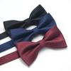 Pajarita de moda coreana para hombre, pajarita de rayas a cuadros con lunares para novio de boda