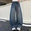 Jeans Largo Wide-Leg para Meninas Estilo Primavera e Outono para Crianças Médias e Grandes Calças Compridas Casuais Moda Flare Estilo Coreano 2026