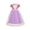 Comercio exterior verano manga corta vestido de princesa Frozen niña vestido Sophie pelo largo Vestido de actuación de princesa