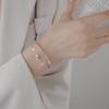 Pulsera dulce de doble capa de plata s925 Nalan cadena femenina fresca pulsera giratoria de cilindro pequeño con incrustaciones de diamantes S4593