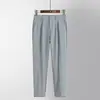 Pantalones de traje versátiles y elegantes para negocios casual para hombre, con una caída de alta gama, pantalones de primavera transpirables de corte cropped, modernos