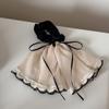 Diadema de Seda Dulce Beige para Mujer con un Toque de Lujo, Scrunchie de Moño, Accesorio para el Cabello Sujetador de Cola de Caballo con Borde de Encaje