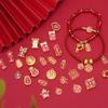 Colgante de Gota Dorado Arena de Cobre Año Nuevo Pulsera de Cuentas Tejida a Mano Accesorios para Collares Cuentas