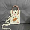 Bolsa de Celular Xadrez Feminina Transversal de Ombro Pequena Bonita Leve Tecida à Mão Bolsa de Tricô