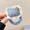 Popular Lentes Lindos Gato Gatito Banda de Pelo de Mezclilla para Niñas Cola de Caballo Simple Cuerda Elástica Alta para el Cabello Banda de Goma para Mujeres