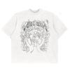 Camiseta de gran tamaño con hombros descubiertos, estilo rap, hip hop, Jus Wald, Juice WRLD, grafiti callejero europeo y americano.