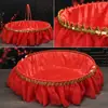 Cesta de Flores para Dama de Flor en Boda Cesta de Hombro para Dama de Honor Boda Cesta Roja para Boda China Nuevo Accesorio de Baile Cesta de Flores