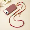 Cordão para Celular Cor Dunhuang Bloco de Cores Novo Chinês Nicho Artesanal Trançado Contas de Jade Natural Corrente para Celular Transversal Multifuncional