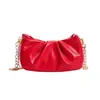 Bolso Bandolera de Cadena Nube Plisada para Niños Bolso de Hombro Mini Color Sólido para Niñas Bolso de Accesorios Elegante para Niños y Niñas