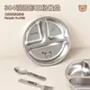 Plato Redondo para Cena 304 Bandeja de Comida Compartimentada para Niños Plato de Aprendizaje para Comer en Casa Plato Redondo Pequeño Espesado de Dibujos Animados