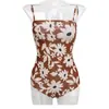 Nuevo Traje de Baño Coreano para Mujer de Aguas Termales Espalda Descubierta Enterizo Traje de Baño para Vacaciones en la Playa Venta al por Mayor Traje de Baño Delgado