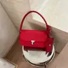 Estilo Coreano Suave Luxo Leve Camada Superior Bolsa Vermelha de Axila 2026 Verão Bolsa de Ombro Único Couro Genuíno Retrô Bolsa Transversal de Ombro Único