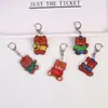 Chaveiro de acrílico transparente dupla face urso de desenho animado macio fofo estilo ins da Coreia do Sul acessórios de pingente para mochila escolar