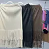 Falda de Flecos Super Vendida, Tiro Alto, Adelgazante, Color Sólido, Estilo Fresco de Vacaciones, Falda Recta Versátil Miyake