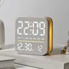 Novo relógio de lâmpada de aquecimento para decoração de casa, relógio eletrônico multifuncional com imitação de grão de madeira, despertador eletrônico LED, best-seller transfronteiriço 8061