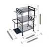 Prateleira de Armazenamento de Basquete Personalizada de Múltiplas Camadas Removível Equipamento de Fitness Tapete de Yoga Halteres Rack de Armazenamento de Equipamentos Esportivos com Rodas